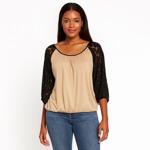 Catherines Leopard Print Blouse With Sheer Sleeves Size L